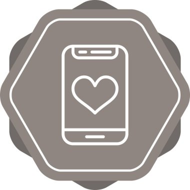 cep telefonu kalp simgesi vektör çizimi