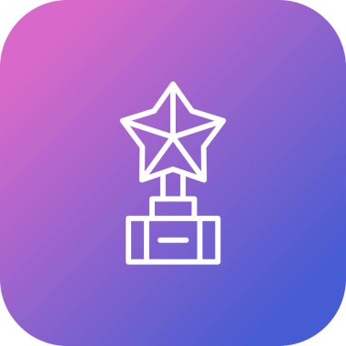 Beyaz arka planda izole edilmiş çizgi ödül ikonu. Ödül sembolü Ödül sembollü şampiyonluk kupası. Başarı konsepti. Renkli taslak konsepti. vektör