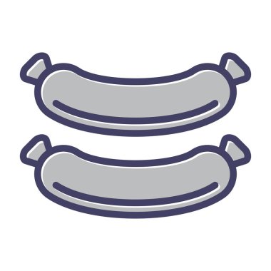 Sosis. Web simgesi basit illüstrasyon