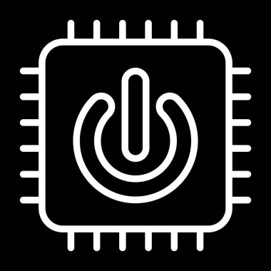 işlemci simge vektör çizim