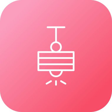 tavan lambası ince çizgi simgesi, vektör illüstrasyonu 