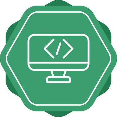 Kodlama. Web simgesi basit illüstrasyon