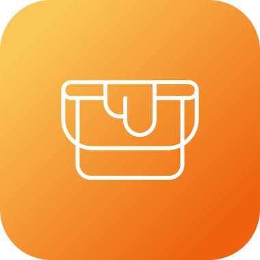 Soyut turuncu arkaplanda alışveriş poşeti simgesi izole edildi