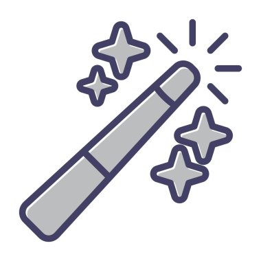 Bir çizgi film ve sihirli değneğin vektör çizimi