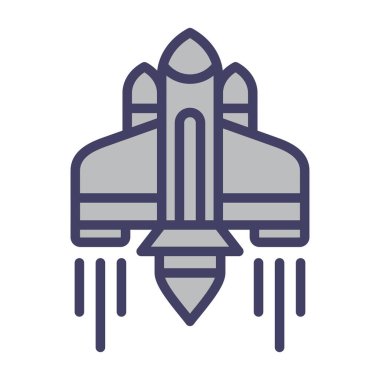 Beyaz arka plan üzerinde roket şeffaf işareti izole roket simge vektör