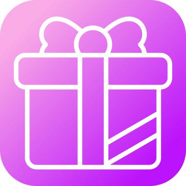 Yay ikonlu hediye kutusu, vektör illüstrasyonu