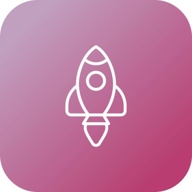 Roket web simgesi, vektör çizim