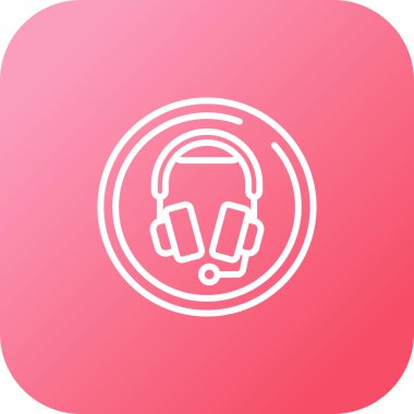 Mikrofon simgesi web illüstrasyonlu kulaklıklar