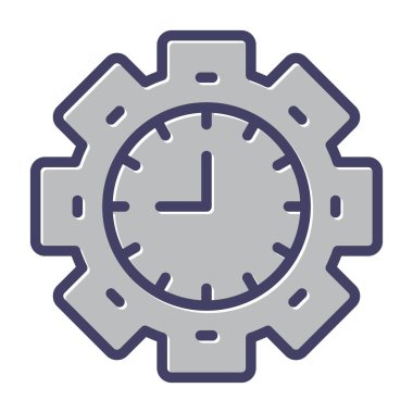 dişli saat izole vektör simgesi düzenlenebilir