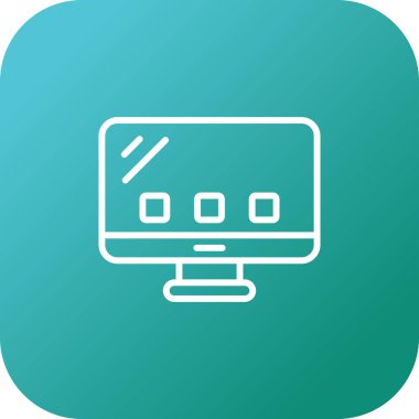 Masaüstü Bilgisayar Web simgesi vektör çizimi