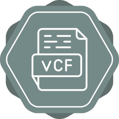 vcf file format icon, vector illustration