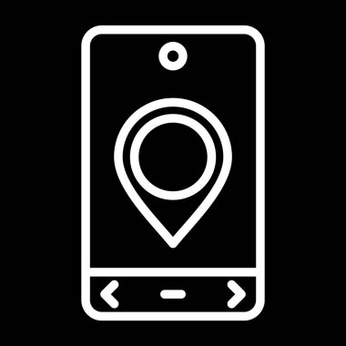 Gps navigasyon glyph simgesi