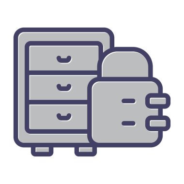 Çekmece vektörü ince çizgi simgesi