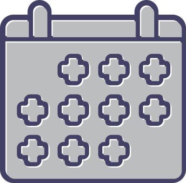 Doldurulmuş özet biçiminde takvim tarihi ay simgesi