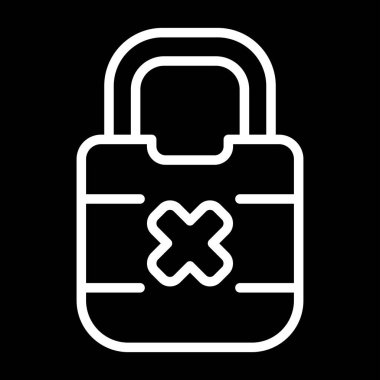 asma kilit simgesi web basit illüstrasyon