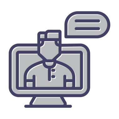 çevrimiçi danışma rengi vektör illüstrasyonu