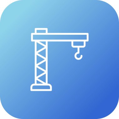 Beyaz arkaplanda ağ için vinç simgesi. düz biçim vektör illüstrasyonu.