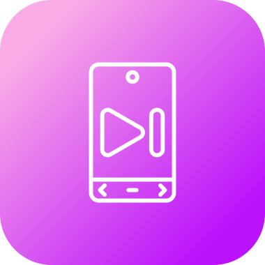 Benzersiz mobil kamera çizgisi vektör simgesi