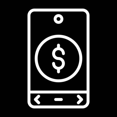 Para ikonu vektör illüstrasyonu. Para işareti ve sembol