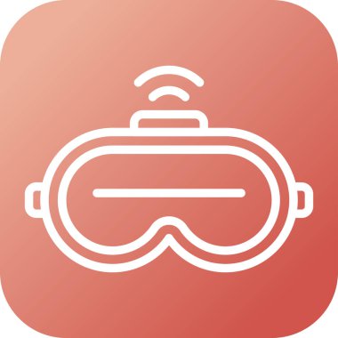 Artırılmış Gerçeklik Kulaklığı web simgesi, vektör illüstrasyonu