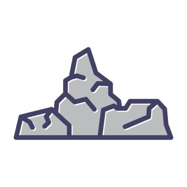 Beyaz arkaplanda kaya vektör simgesi izole edildi, kaya işareti