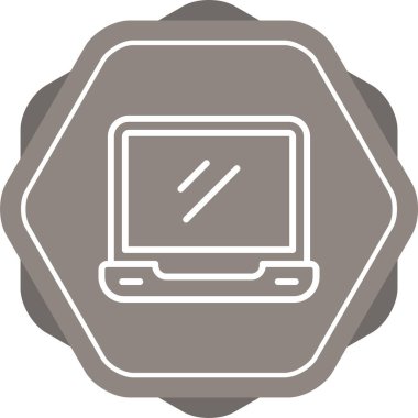 dizüstü bilgisayar simgesi, web basit illüstrasyon 