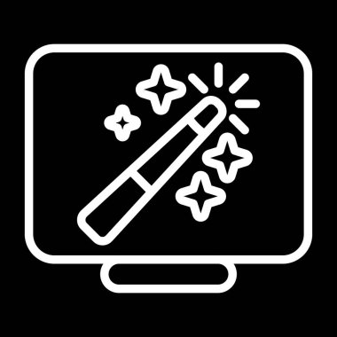 Masaüstü Bilgisayar Web simgesi vektör çizimi