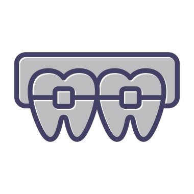 diş teli vektör çizgisi simgesini destekler