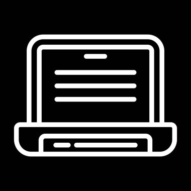 dizüstü bilgisayar simgesi, web basit illüstrasyon 