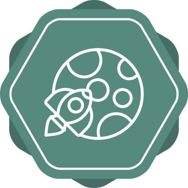 Roket web simgesi, vektör çizim