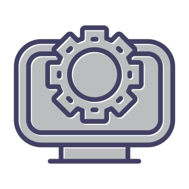 Masaüstü Bilgisayar Web simgesi vektör çizimi