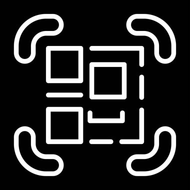 QR Kod Tarayıcı Web simgesi, vektör illüstrasyonu