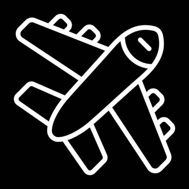 uçak seyahati tatil simgesi ana hatlar biçiminde