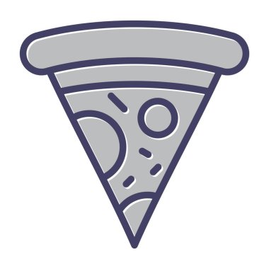 Pizza dilimi ikonu. Web için pizza vektör simgelerinin özet çizimi
