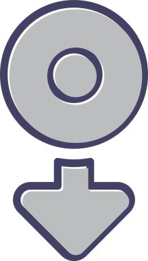 Mavi ve beyaz bir ikonun vektör illüstrasyonu