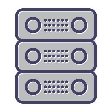 Adanmış Sunucu Web simgesi vektör illüstrasyonu