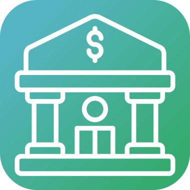 Banka binası. Web simgesi basit illüstrasyon
