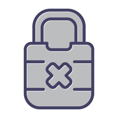 asma kilit simgesi web basit illüstrasyon