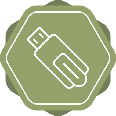 usb flash disk web simgesi vektör çizimi 