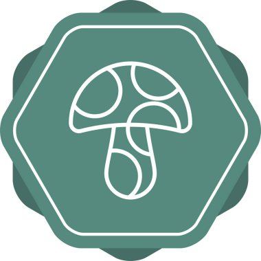 Bir mantarın eşsiz ve yuvarlak vektör simgesi