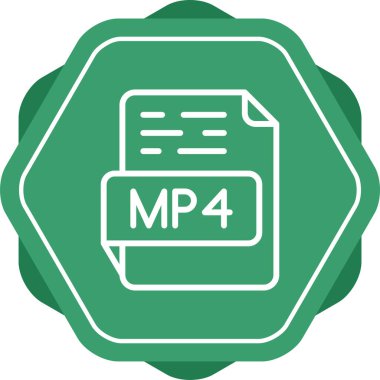 MP4 dosya biçimi vektör illüstrasyonu