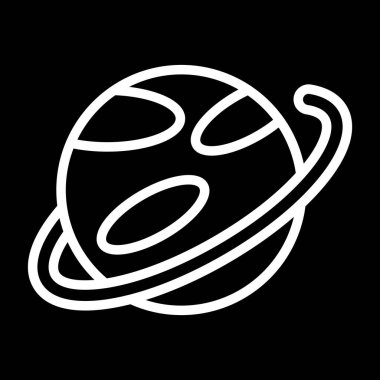 Gezegen simgesi, ağ basit illüstrasyon