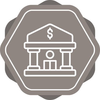 Banka binası. Web simgesi basit illüstrasyon