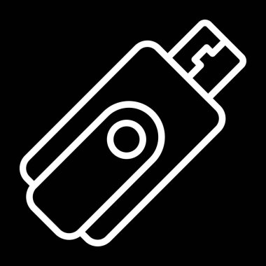 usb flash disk simgesi, vektör illüstrasyonu