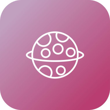 Gezegen simgesi, ağ basit illüstrasyon