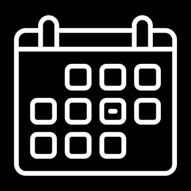 Takvim tarihi vektör simgesi. Düz çizim. pictogram sembolü, beyaz arkaplan.