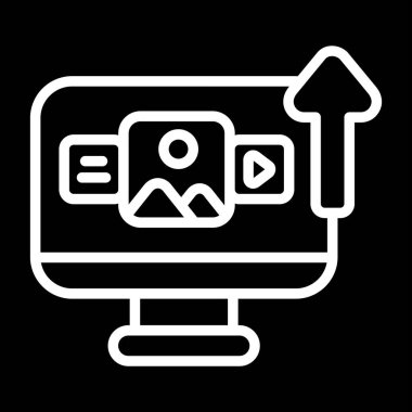 Video kamera simgesi. Beyaz arkaplanda izole edilmiş web tasarımı için video kamera vektör simgesi taslağı