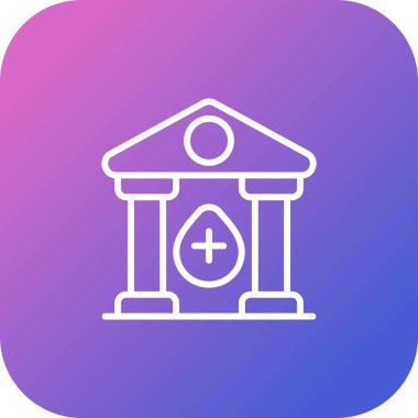 Banka binası. Web simgesi basit illüstrasyon
