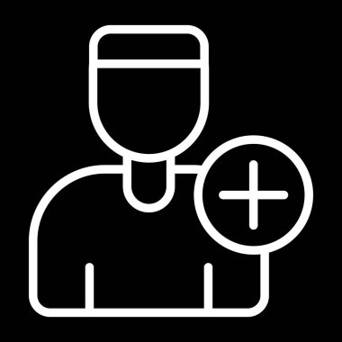 İnsanların, doktorun, doktor ikonunun vektör çizim simgesi