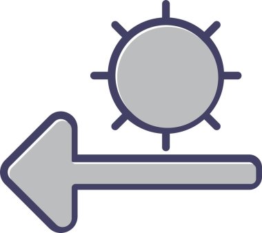 Tek bir izole güneş ikonunun vektör çizimi